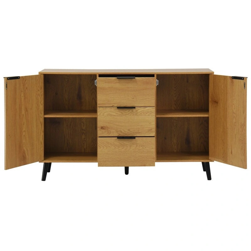 47.2" Natural Sideboard Cabinet with 3 Drawers & 2 Doors