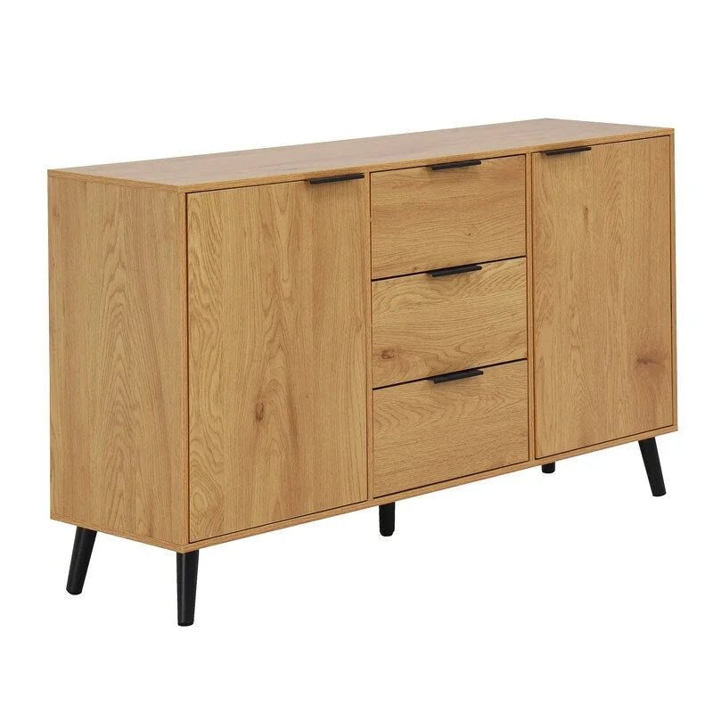 47.2" Natural Sideboard Cabinet with 3 Drawers & 2 Doors