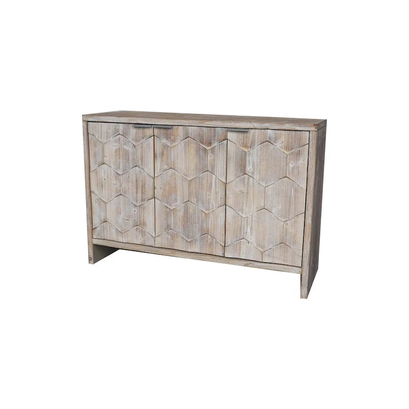 3 Door Wooden Cabinet Sideboard Buffet - N/A