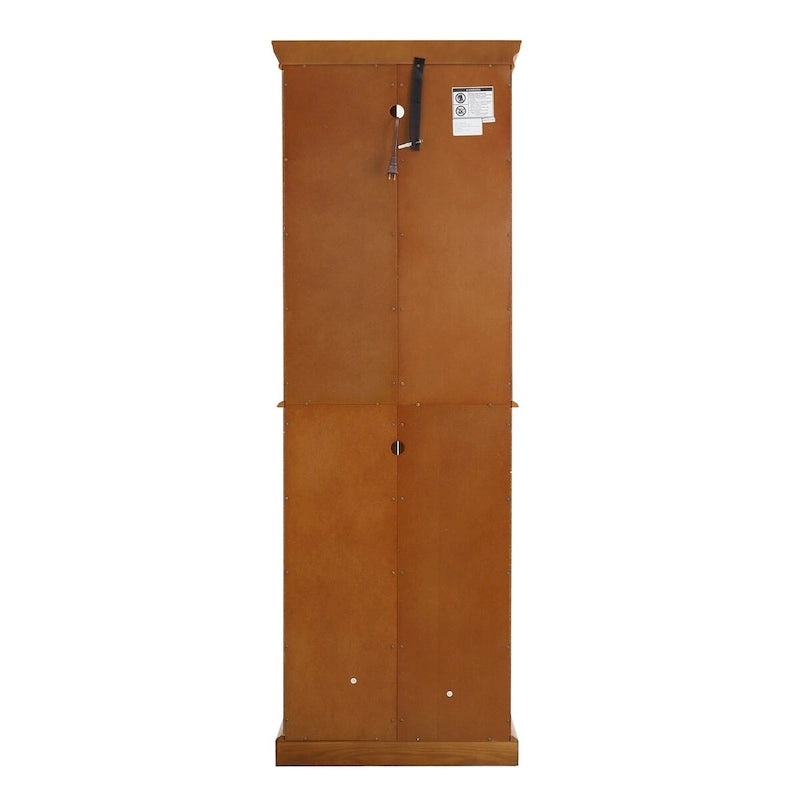Oak Classic Lighted Curio Cabinet with Glass Doors, 2-Person Assembly