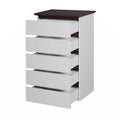 White 5-Drawer Dresser with Wood Top, Storage Chest for Bedroom