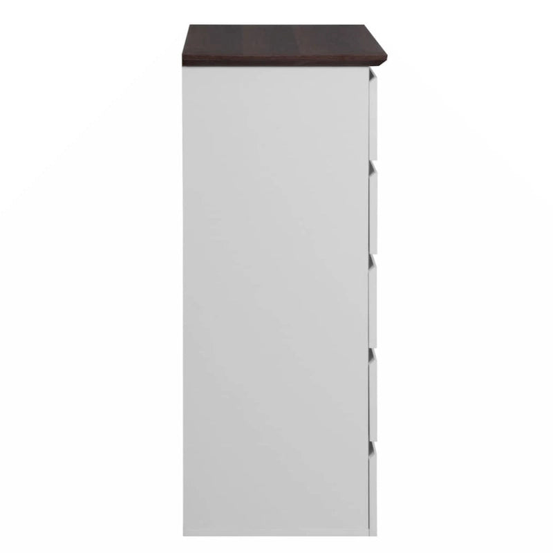 White 5-Drawer Dresser with Wood Top, Storage Chest for Bedroom