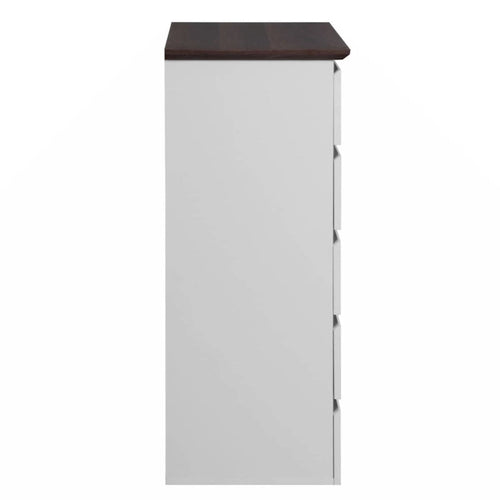 5 Drawer Dresser with Wood Color Top, Small Dresser for Kids Bedroom, Living Room