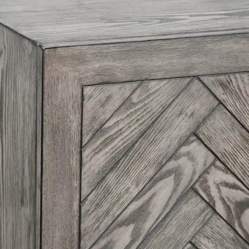 Grey Rustic Style 4-Door Console Cabinet