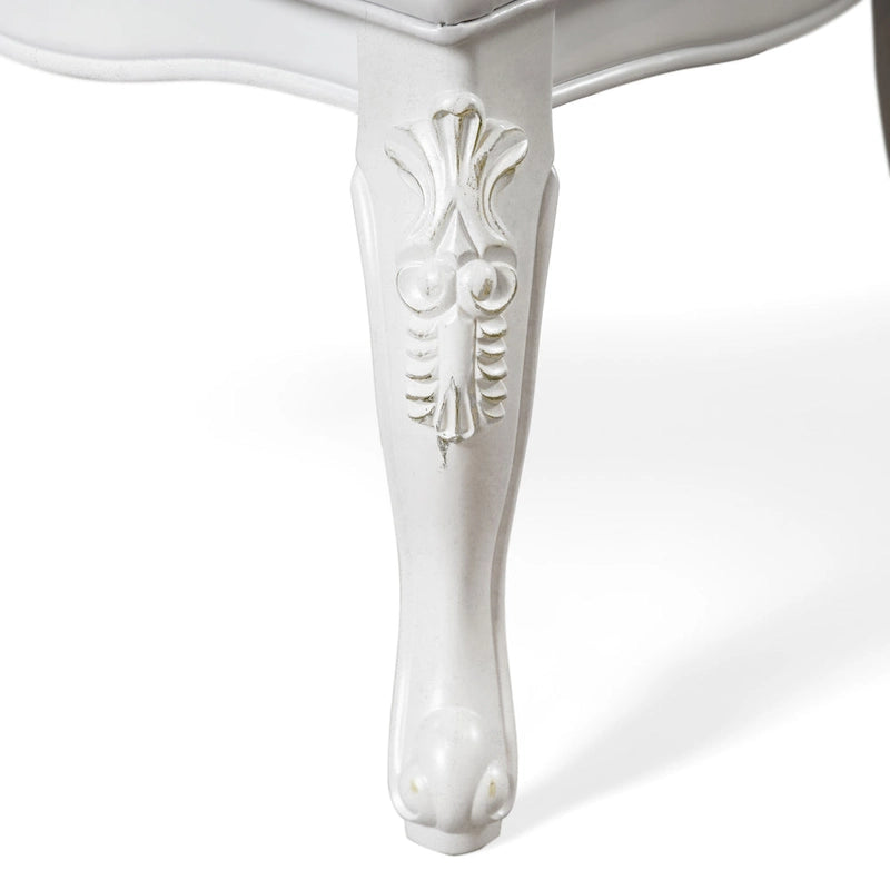 Traditional Solid Wood Dining Arm Chair with Nailhead Trim & Cabriole Legs, Cherry/White (Set of 2)