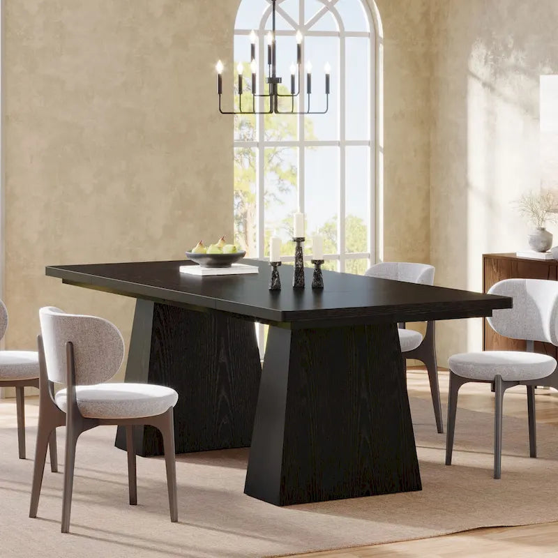 Rustic Brown / Grey / Black / Natural, With or Without Shelf, Rectangular Dining Table for 4–6