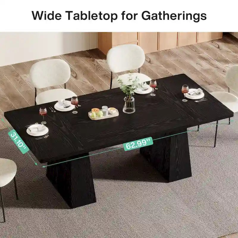 Rustic Brown / Grey / Black / Natural, With or Without Shelf, Rectangular Dining Table for 4–6