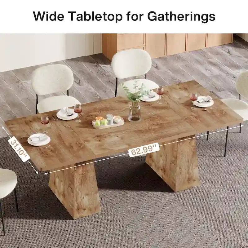 Rustic Brown / Grey / Black / Natural, With or Without Shelf, Rectangular Dining Table for 4–6