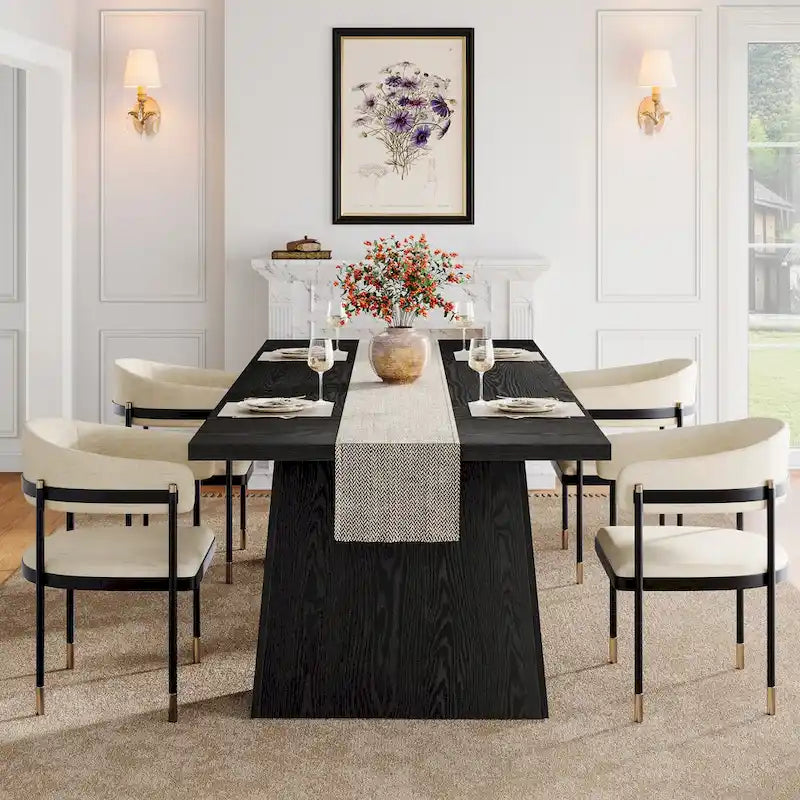 Rustic Brown / Grey / Black / Natural, With or Without Shelf, Rectangular Dining Table for 4–6