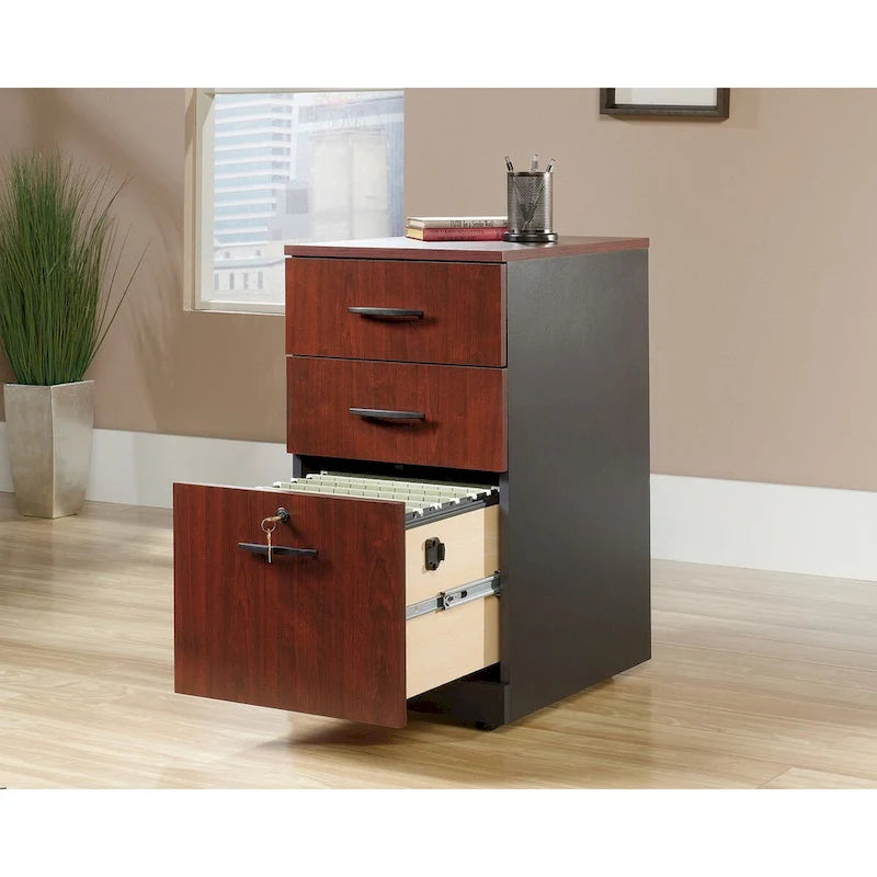 Classic Cherry 3-Drawer File Pedestal, 1-Person