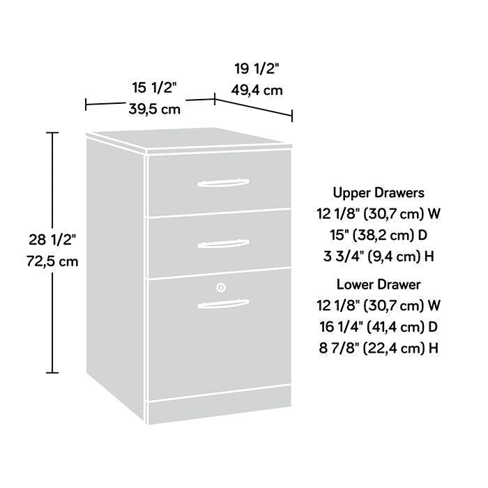 Classic Cherry 3-Drawer File Pedestal, 1-Person