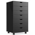 Black 7-Drawer Storage Chest with Wheels, Single-Unit