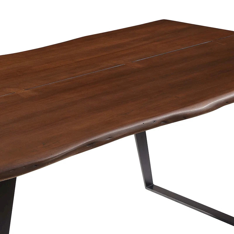 Walnut Live Edge Acacia Wood Dining Table, Seats 8