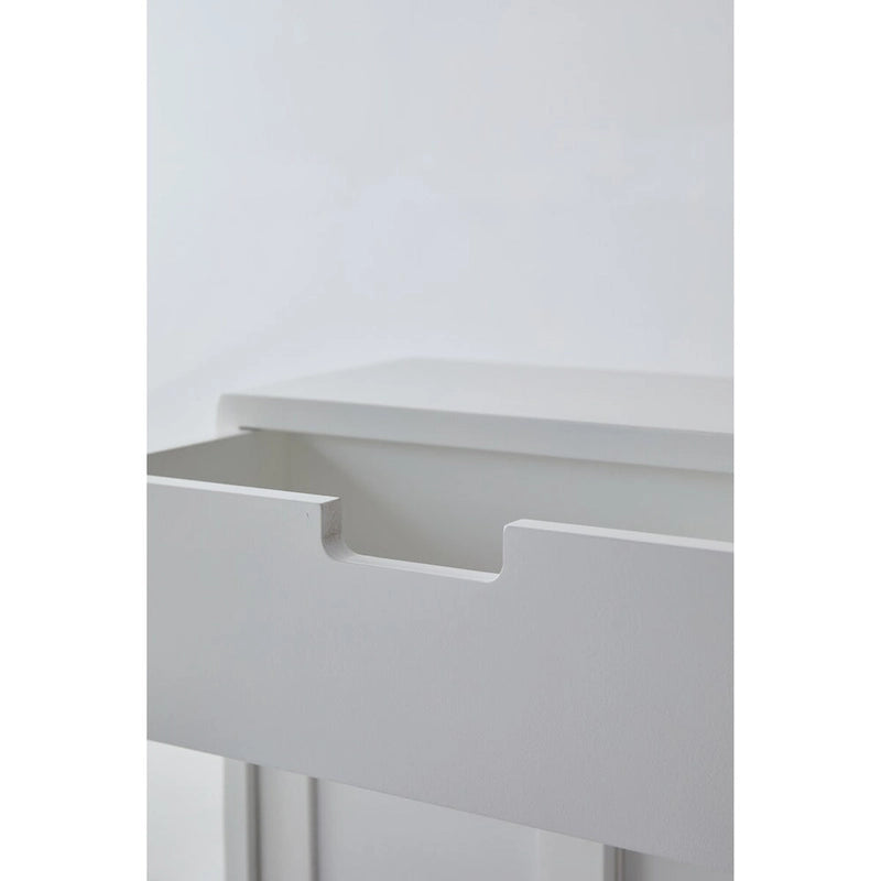 White Painted Free-Standing Rolling Bathroom Storage Cabinet