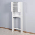 White Painted Shutter-Door Over-Toilet Storage Cabinet, 1-Person Household