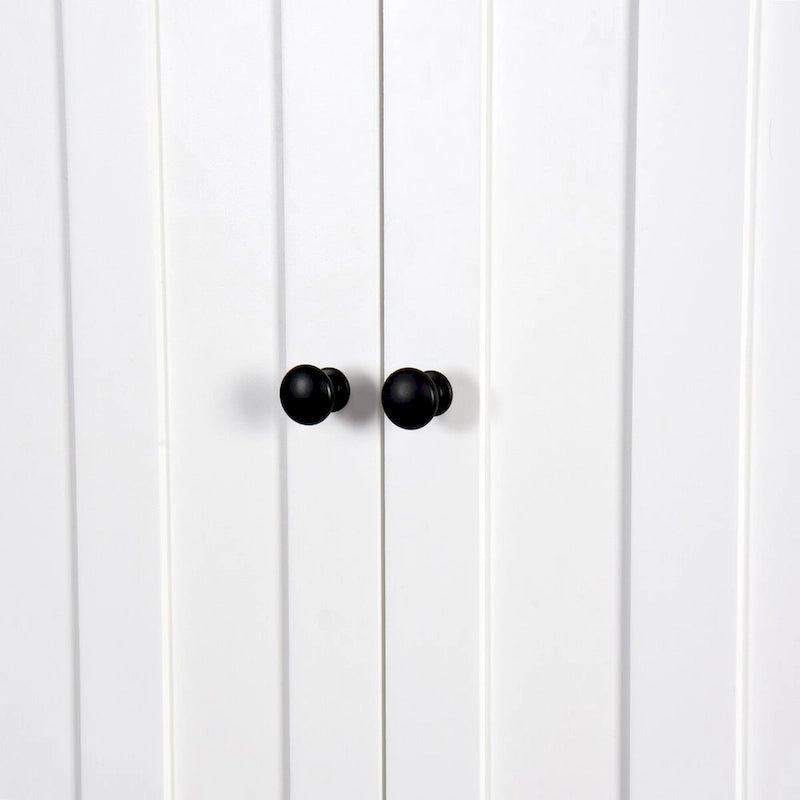 White Painted Shutter-Door Over-Toilet Storage Cabinet, 1-Person Household