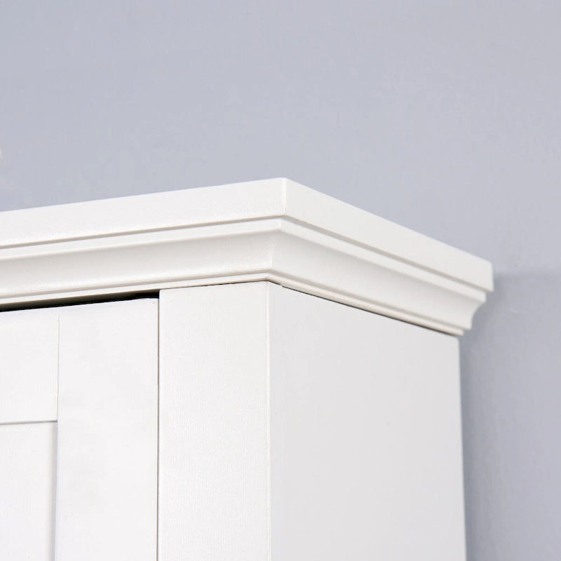 White Painted Shutter-Door Over-Toilet Storage Cabinet, 1-Person Household