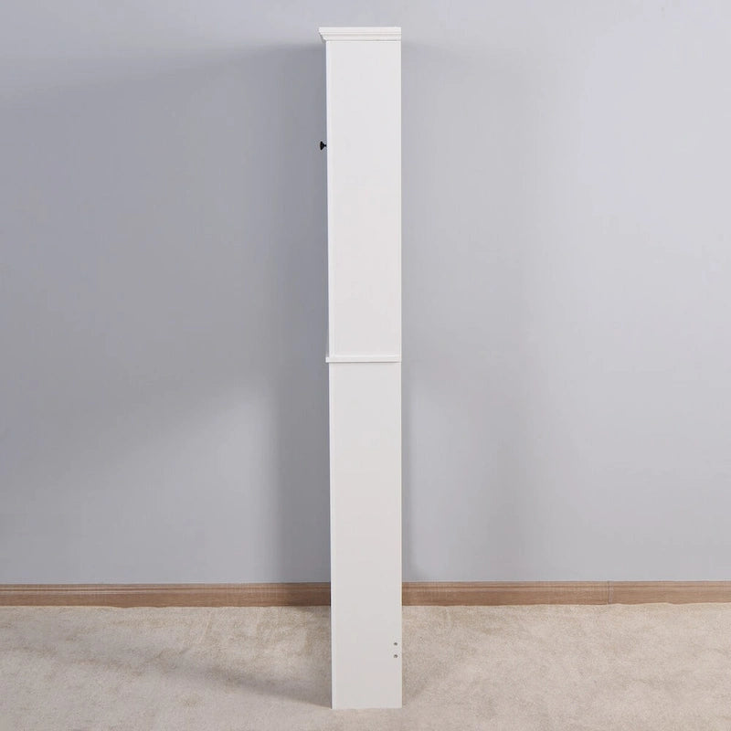 White Painted Shutter-Door Over-Toilet Storage Cabinet, 1-Person Household