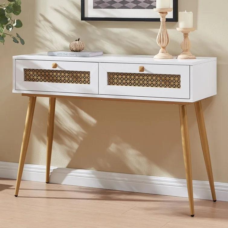 41.9 Wood 2-Drawer Entryway Console Table