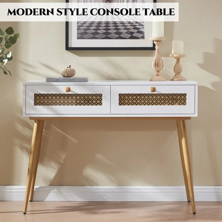 41.9 Wood 2-Drawer Entryway Console Table