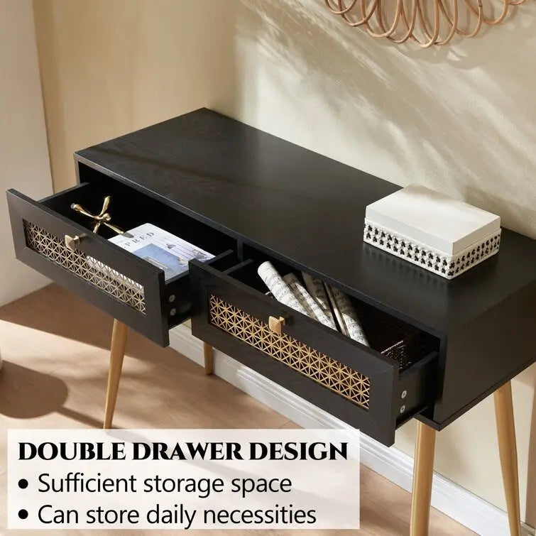 41.9 Wood 2-Drawer Entryway Console Table