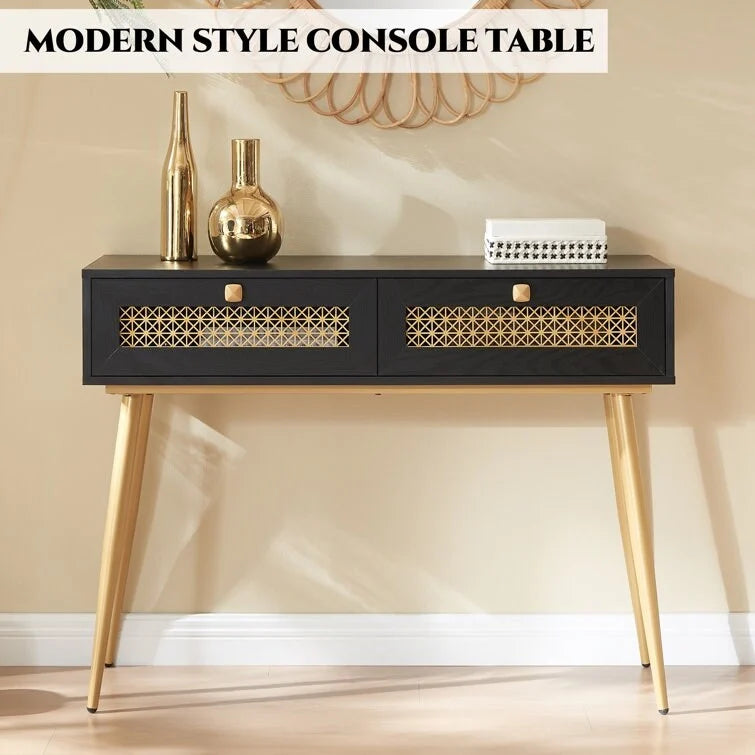 41.9 Wood 2-Drawer Entryway Console Table