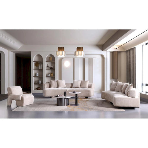  3 Piece Modern Verandah Chenille Multi Sofa Set