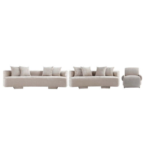 3 Piece Modern Verandah Chenille Multi Sofa Set