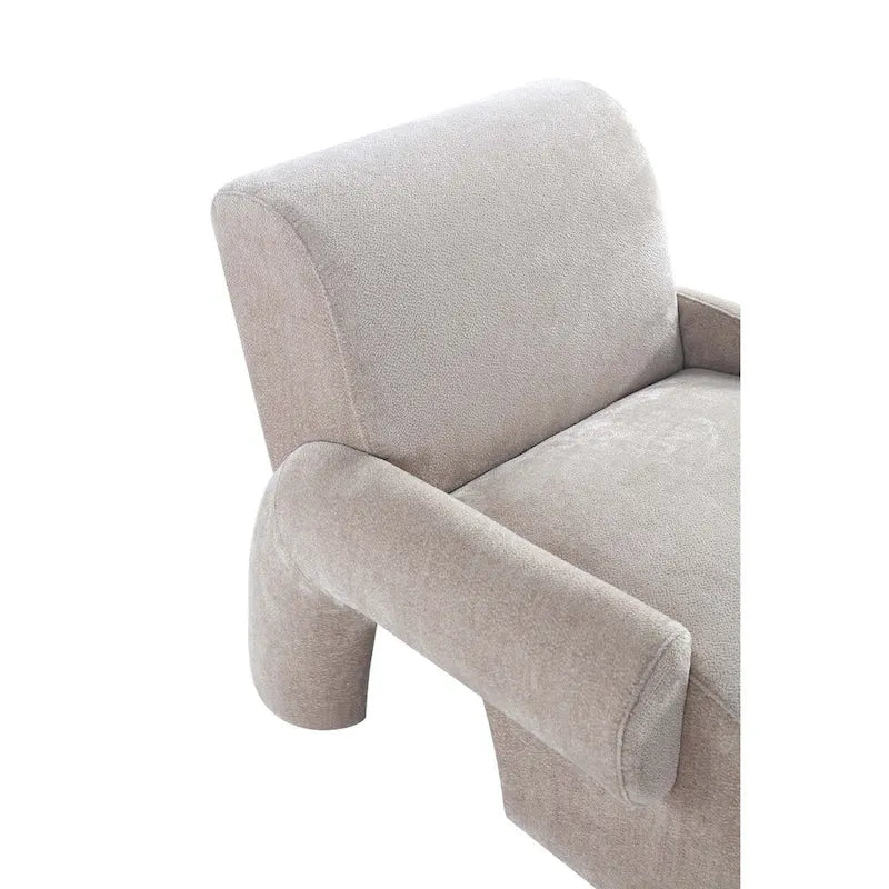 Beige / Olive Green Chenille Mid-Century Modern Sofa Set for 3, Set of 3