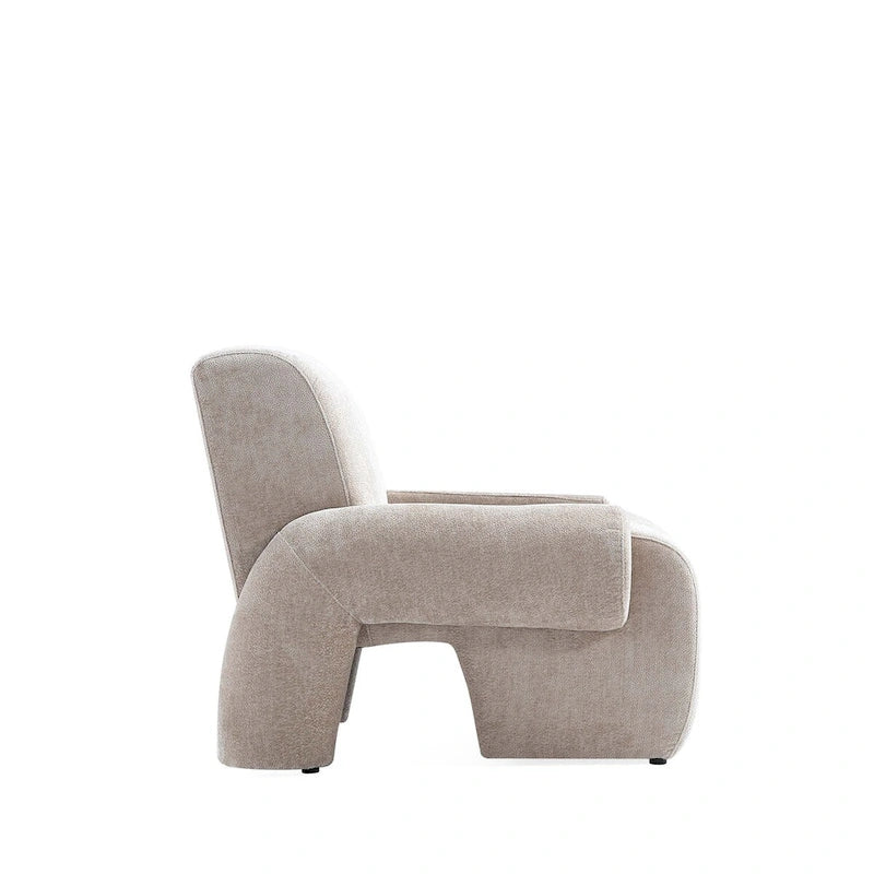 Beige / Olive Green Chenille Mid-Century Modern Sofa Set for 3, Set of 3