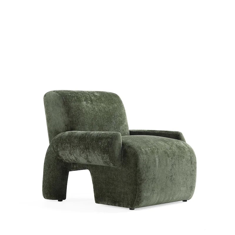 Beige / Olive Green Chenille Mid-Century Modern Sofa Set for 3, Set of 3