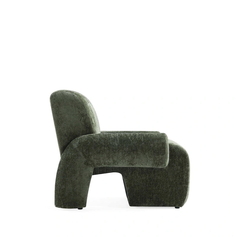 Beige / Olive Green Chenille Mid-Century Modern Sofa Set for 3, Set of 3