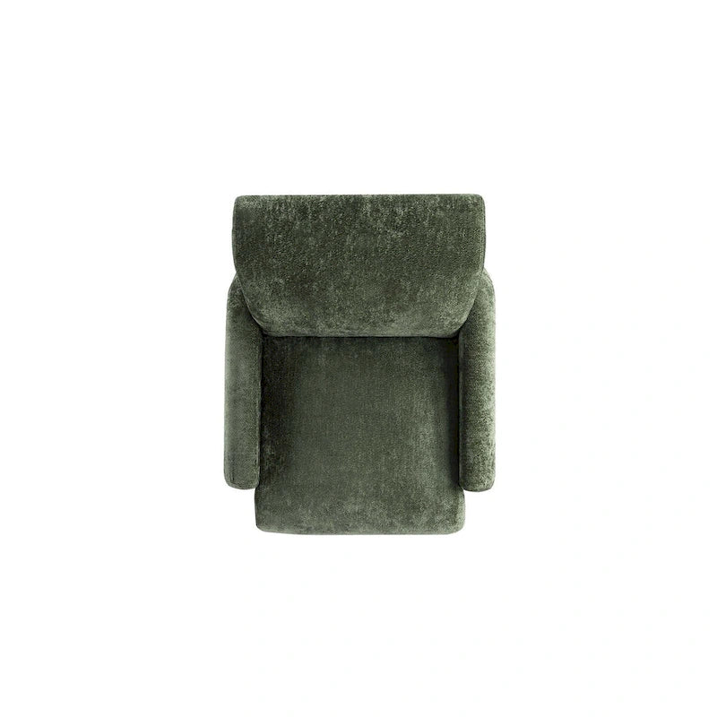 Beige / Olive Green Chenille Mid-Century Modern Sofa Set for 3, Set of 3
