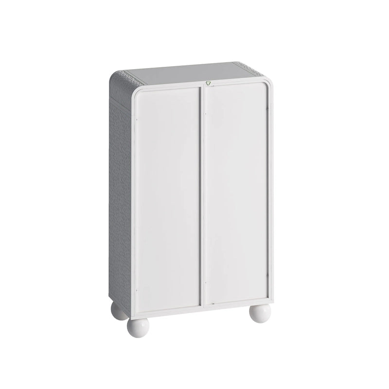 Green/White Freestanding Floor Storage Cabinet with Glass Door, Single-Person Use