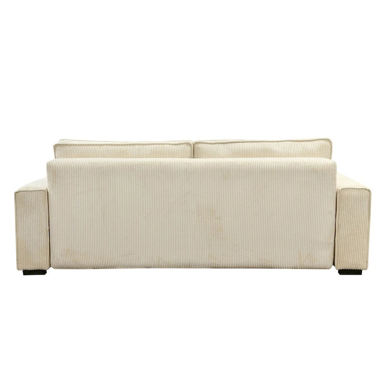 Light Green / Beige 3-Seater Sofa Bed with Storage, Faux Leather, Tufted