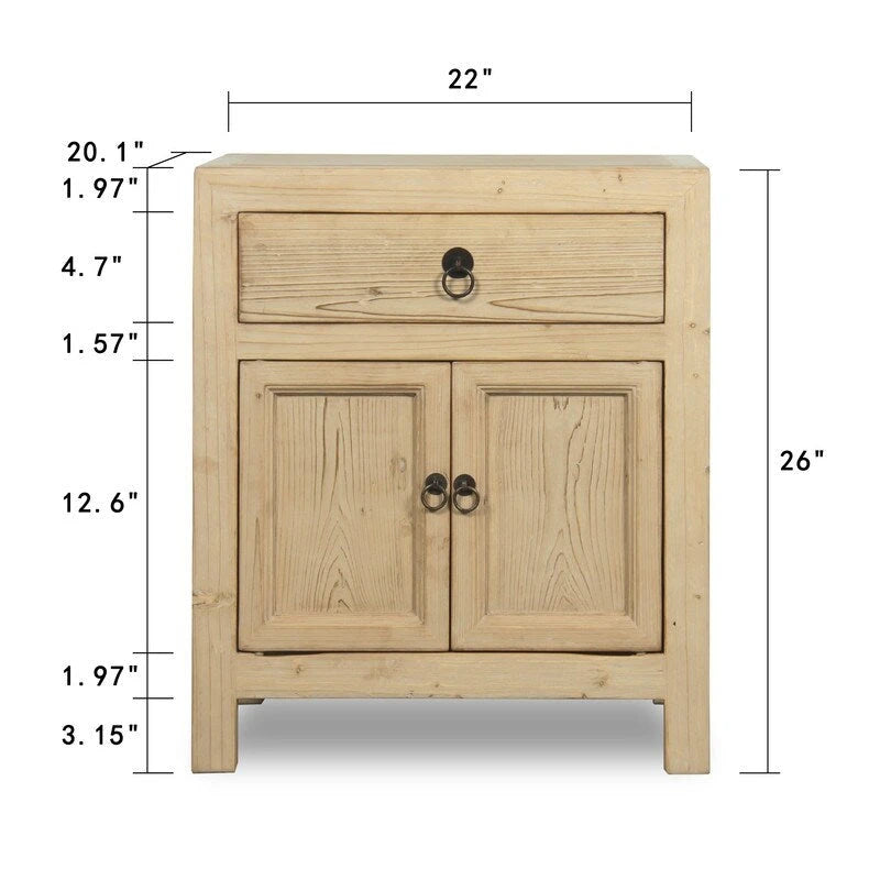 Nightstand with one drawer 22x20x26H