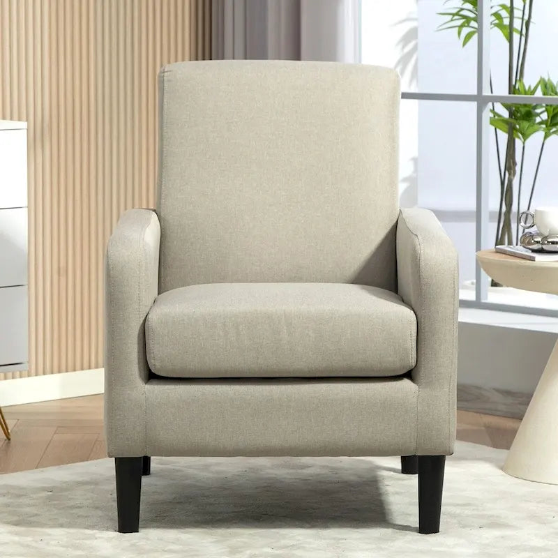 Minimalist Accent Armchair, Upholstered, Single Seat – Multiple Colors