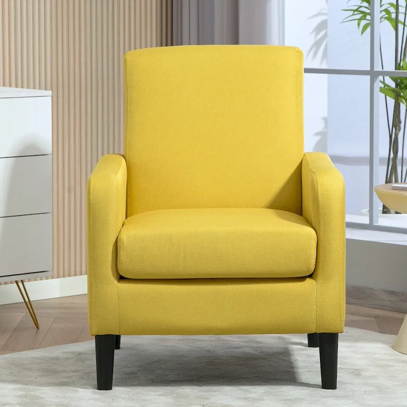 Minimalist Accent Armchair, Upholstered, Single Seat – Multiple Colors