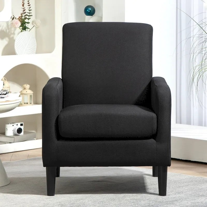 Minimalist Accent Armchair, Upholstered, Single Seat – Multiple Colors