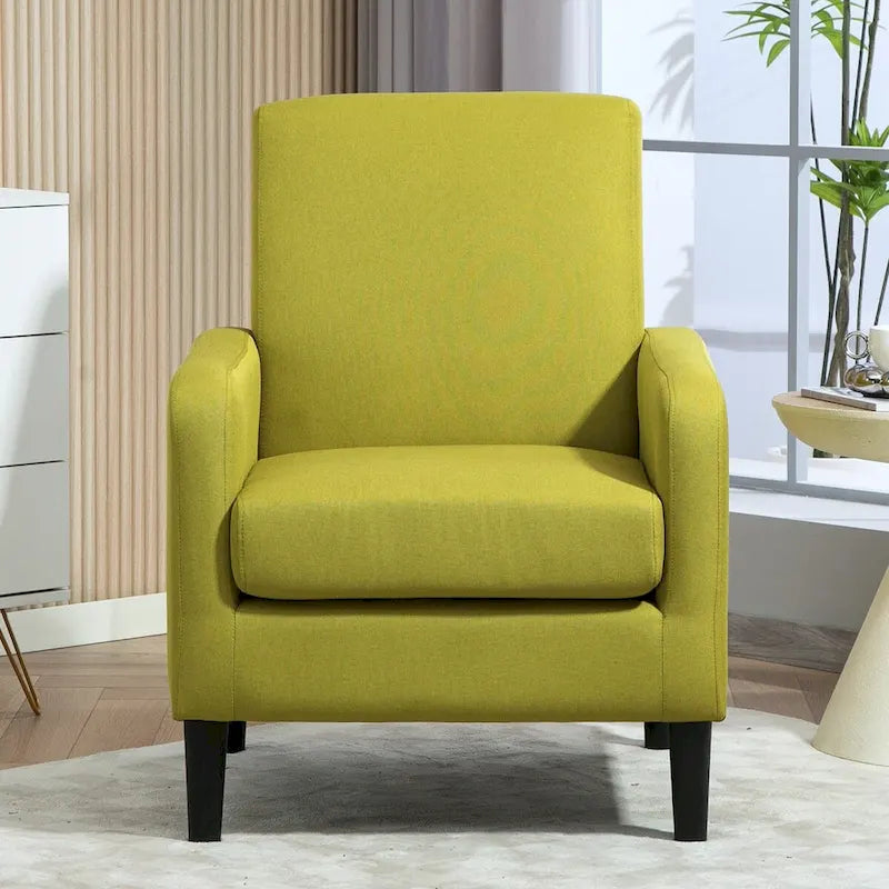 Minimalist Accent Armchair, Upholstered, Single Seat – Multiple Colors
