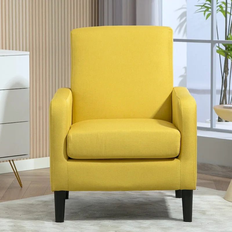 Minimalist Accent Armchair, Upholstered, Single Seat – Multiple Colors