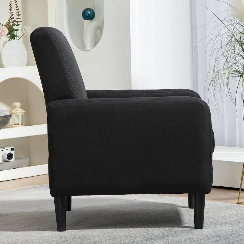Minimalist Accent Armchair, Upholstered, Single Seat – Multiple Colors