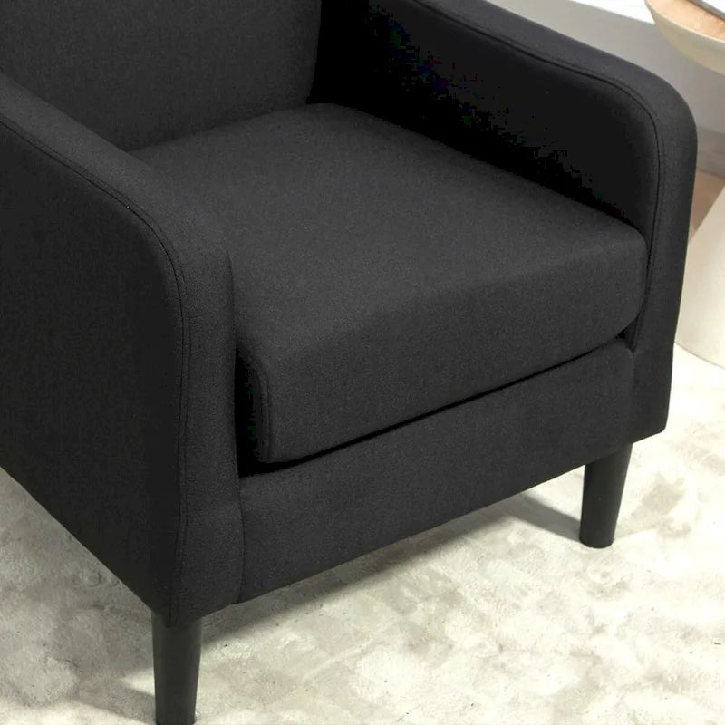 Minimalist Accent Armchair, Upholstered, Single Seat – Multiple Colors