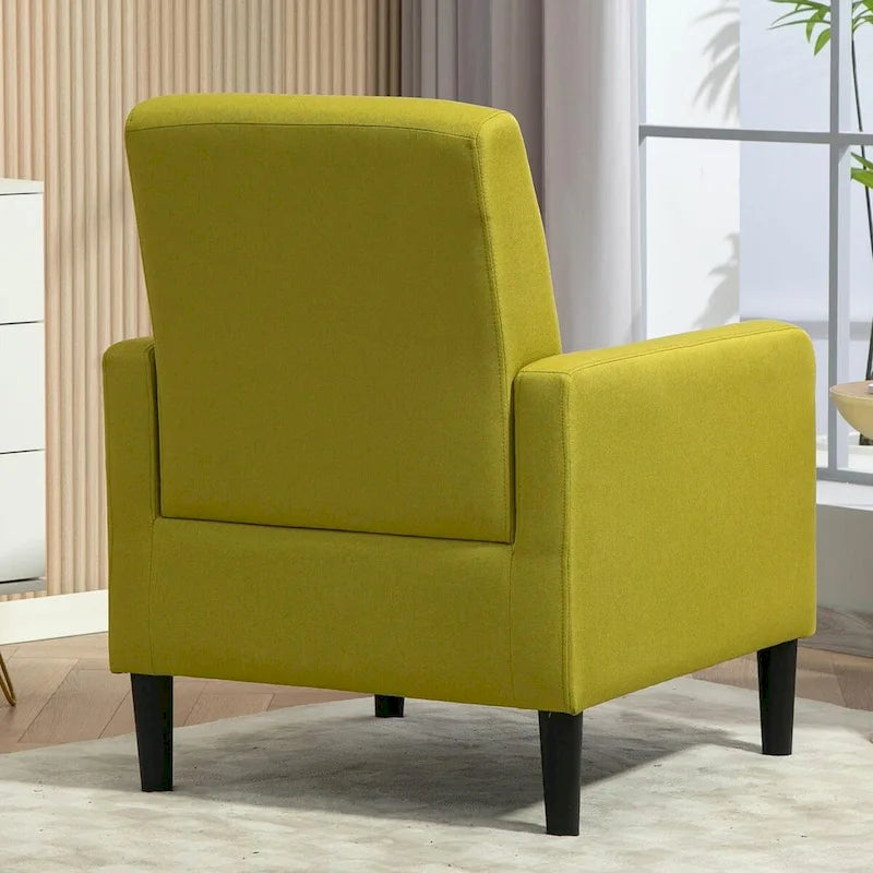 Minimalist Accent Armchair, Upholstered, Single Seat – Multiple Colors