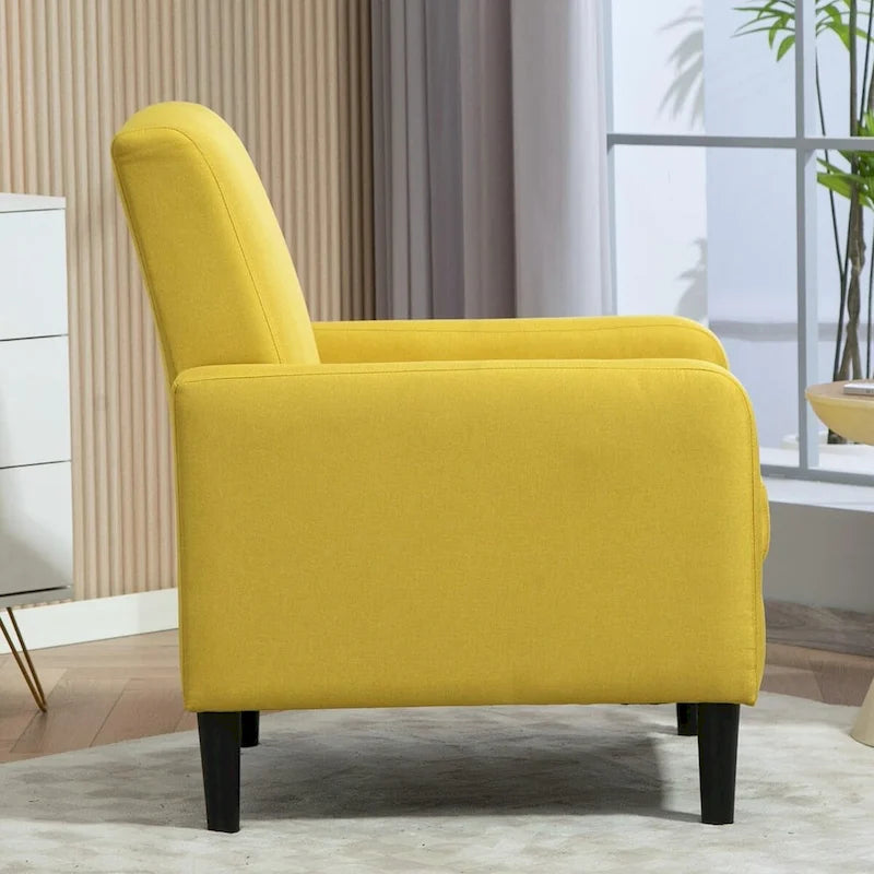 Minimalist Accent Armchair, Upholstered, Single Seat – Multiple Colors