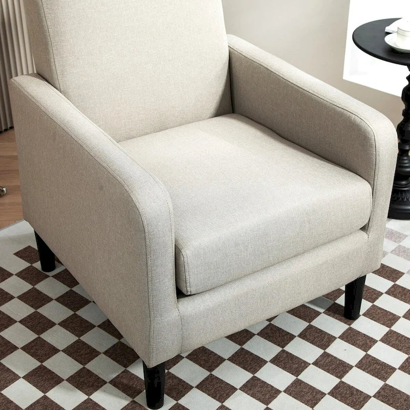 Minimalist Accent Armchair, Upholstered, Single Seat – Multiple Colors